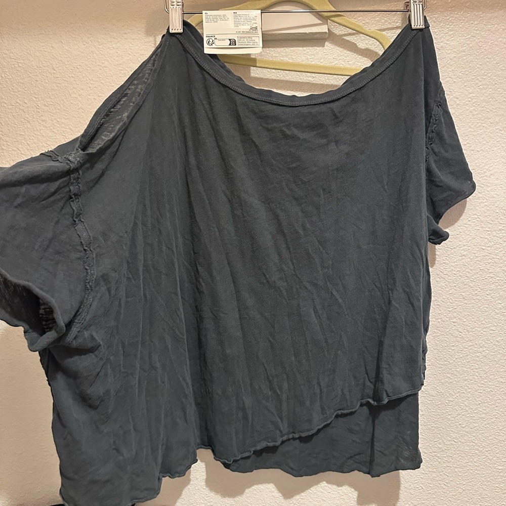 We The Free Charcoal Off-Shoulder Tee